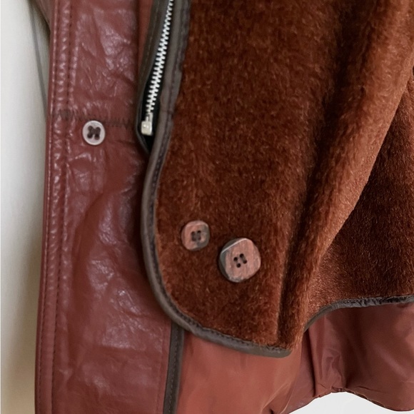 Vintage Sears Leather Shop 70s/80s Russet Leather coat w/zip out vest *EVC - Picture 4 of 16